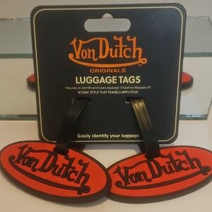 Von Dutch Originals Red and Black Luggage Tags